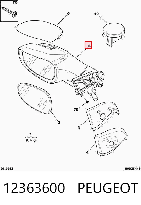Espelho de retrovisão esquerdo para Citroen C3 I FC