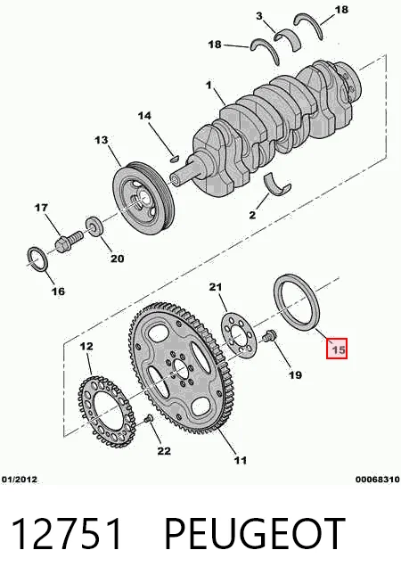 Compre Vedação traseira de cambota de motor Mitsubishi Outlander 3