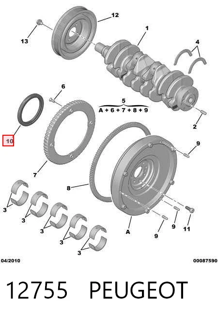  Vedação traseira de cambota de motor Fiat Punto GRAND hatchback (199) (2005 - 2018) GRAND
