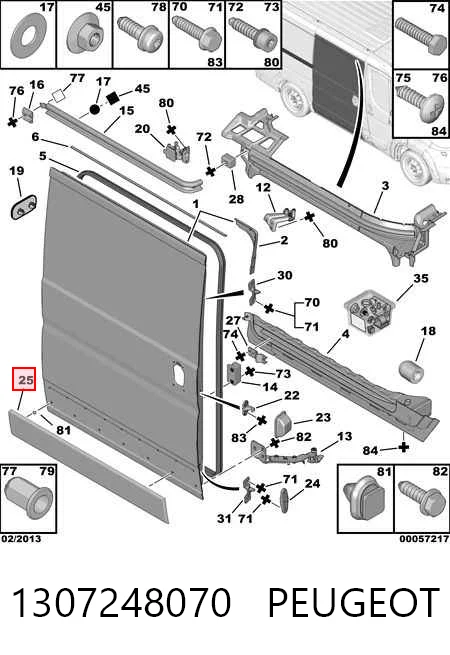 Moldura da porta lateral (deslizante) Chrysler 735422720