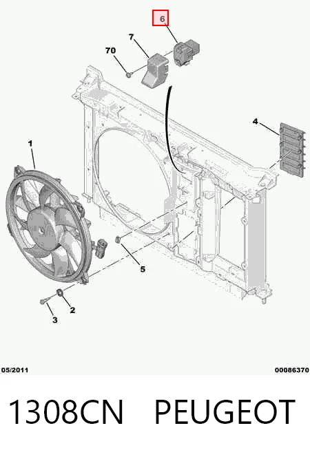1308CN Peugeot/Citroen Regulador de revoluções de ventilador de esfriamento (unidade de controlo)