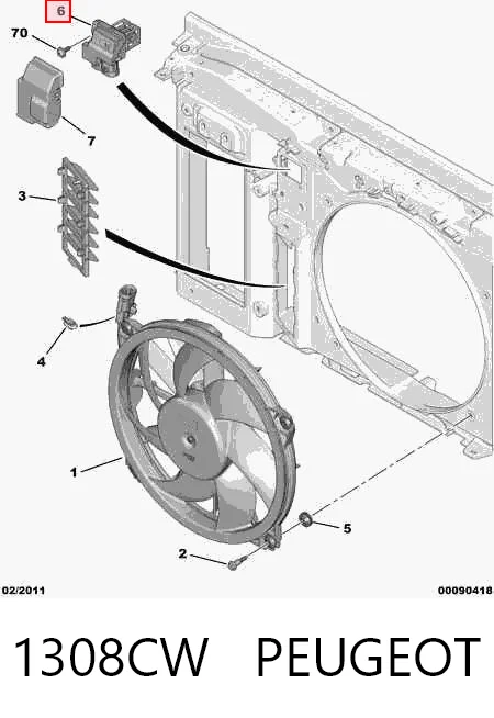 1308CW Peugeot/Citroen Regulador de revoluções de ventilador de esfriamento (unidade de controlo)