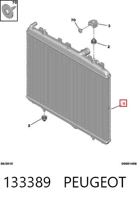 Radiador de esfriamento de motor para Peugeot 301 