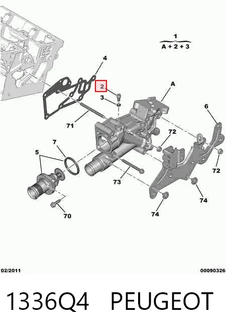 1336Q4 Peugeot/Citroen Caixa do termostato