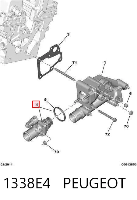 1338E4 Peugeot/Citroen Termostato