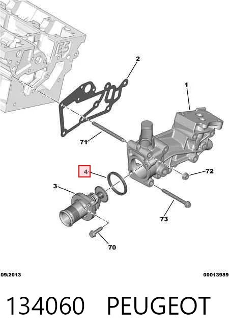 134060 Peugeot/Citroen Vedante de termostato