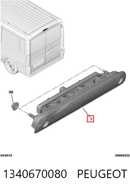 1340670080 Peugeot/Citroen Sinal de parada traseiro adicional