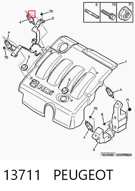 13711 Peugeot/Citroen Coxim de tampa decorativa de motor