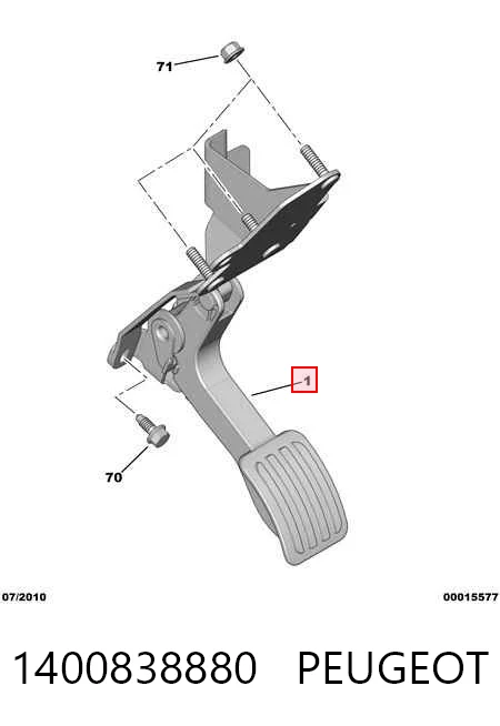  Pedal de gás (de acelerador) Citroen Jumpy II сaixa (2007 - 2016) II
