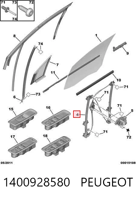 Compre Mecanismo de acionamento de vidro da porta dianteira direita Citroen C8 