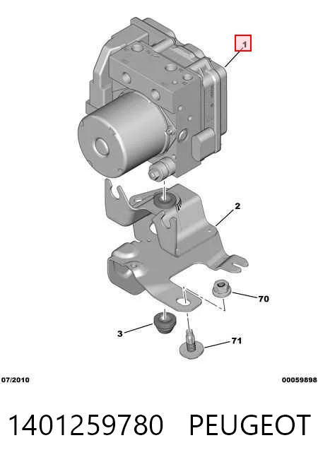 Unidade hidráulico de controlo ABS para Citroen Jumpy II 
