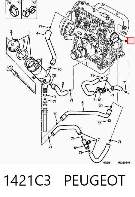Válvula PCV de ventilação dos gases de cárter Peugeot 406 8B ao melhor preço