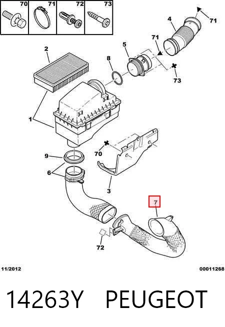 Tomada de ar de filtro de ar Peugeot 406 8B ao melhor preço
