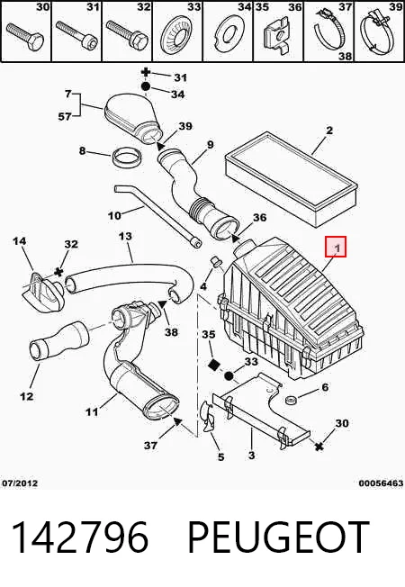 Caixa de filtro de ar para Peugeot 405 I 15B