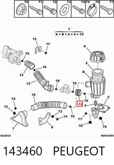 Cano derivado de ar do medidor de consumo do ar Citroen Jumper  230L ao melhor preço