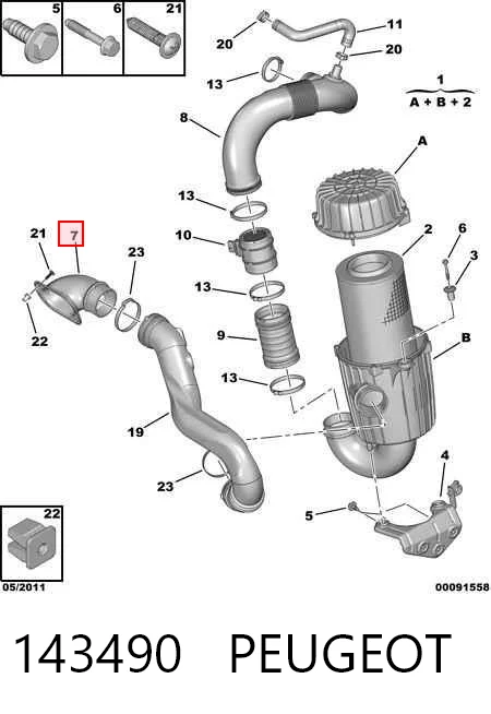 Tomada de ar de filtro de ar Peugeot Boxer  250 ao melhor preço
