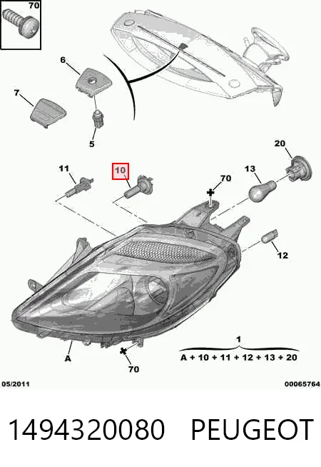Luz esquerda para Citroen C8  EA, EB
