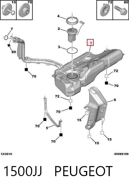 Tanque de combustível para Peugeot 308 4A, 4C