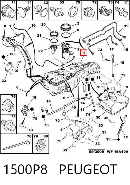 Tanque de combustível Peugeot 607  9D, 9U ao melhor preço