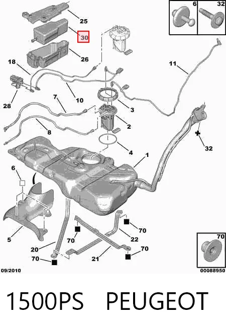 Tanque para os aditivos MN982626 Mitsubishi
