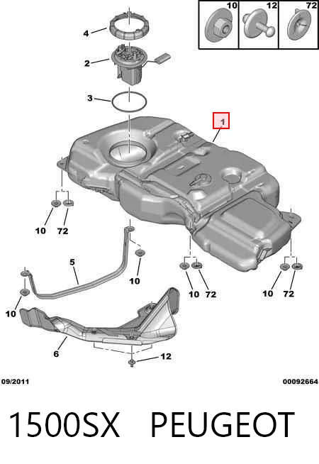 Tanque de combustível Peugeot 308 I 4A, 4C ao melhor preço
