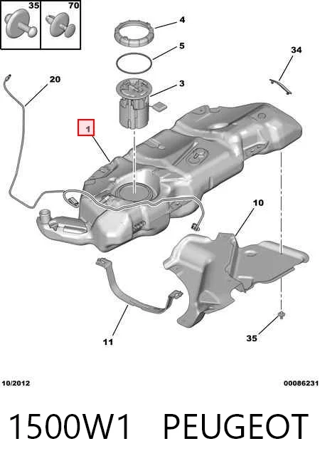 Tanque de combustível Peugeot 206  2A/C ao melhor preço