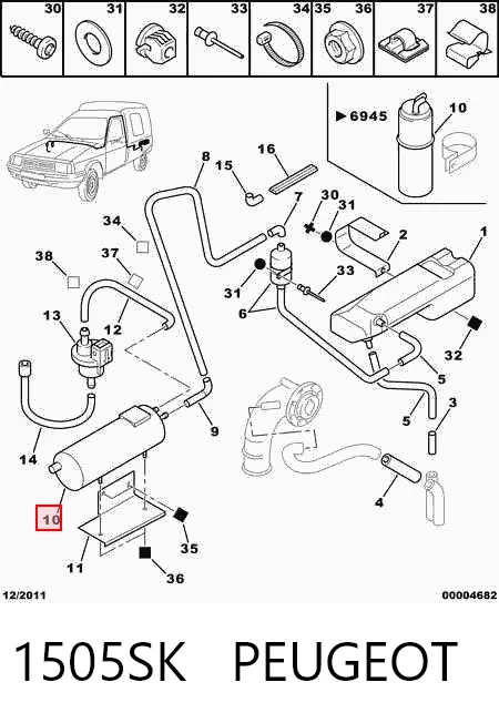 Adsorvedor dos vapores de combustível Citroen ZX  N2 ao melhor preço