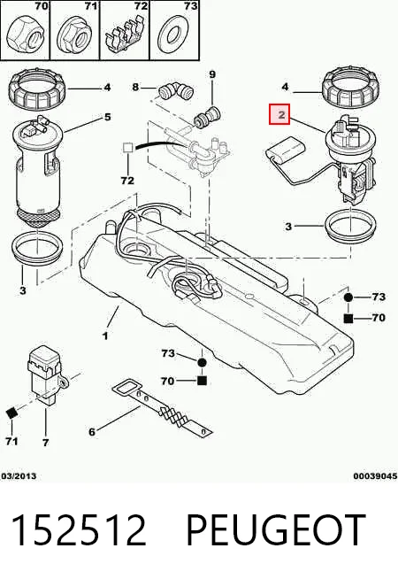 Sensor do nível de combustível no tanque Peugeot 106 II 1