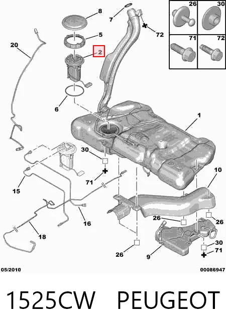 Compre Módulo de bomba de combustível com sensor do nível de combustível Peugeot 407 