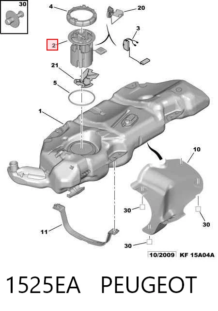 1525EA Peugeot/Citroen Módulo de bomba de combustível com sensor do nível de combustível