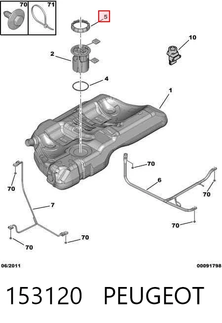 153120 Peugeot/Citroen Tampa da bomba de combustível