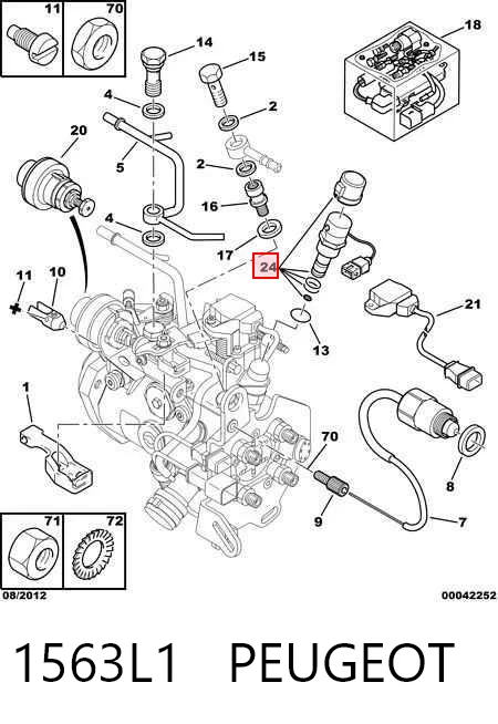 1563L1 Peugeot/Citroen Válvula da Bomba de Combustível de Pressão Alta de corte de combustível (diesel-stop)