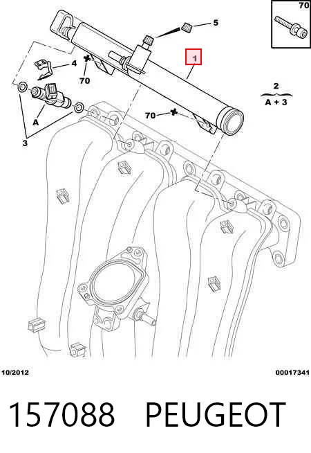 157088 Peugeot/Citroen Distribuidor de combustível (rampa)