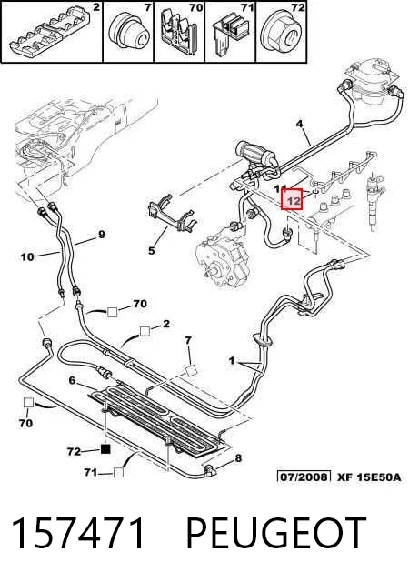 157471 Ford Vedante anular de tubo de ligação de retorno de mangueira do injetor