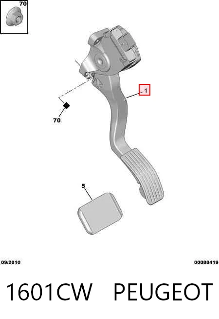 Pedal de gás (de acelerador) VAG 1601CW