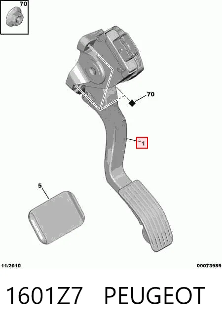 1601CW VAG Pedal de gás (de acelerador)