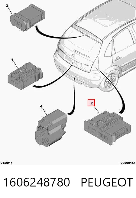 Compre 1606248780 Opel Desengate (ficha) da luz traseira