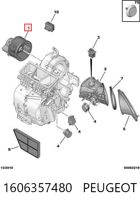 1606357480 Peugeot/Citroen Motor de ventilador de forno (de aquecedor de salão)