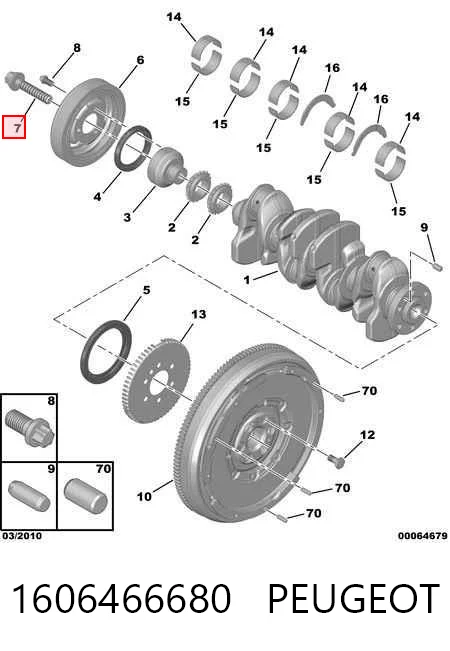 1606466680 Peugeot/Citroen Parafuso da polia de cambota