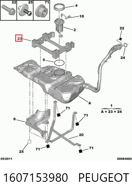 Tanque de combustível para Citroen Berlingo B9