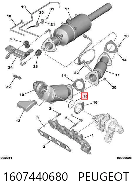 Vedante de turbina dos gases de escape, escape Fiat/Alfa/Lancia K68282995AA preço, a partir de 4,40 USD