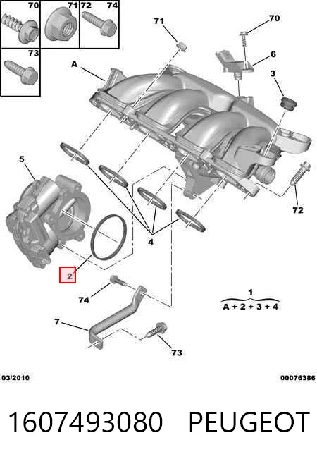 1607493080 Peugeot/Citroen Tubo coletor de admissão