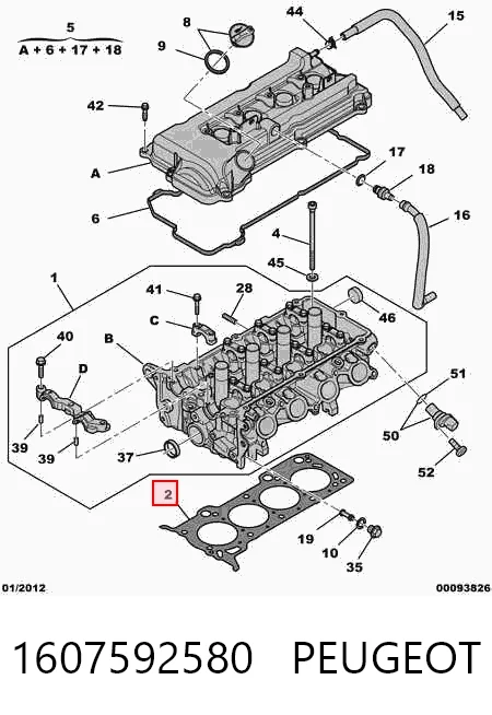 Vedante de cabeça de motor (CBC) Mitsubishi Colt VII Z3