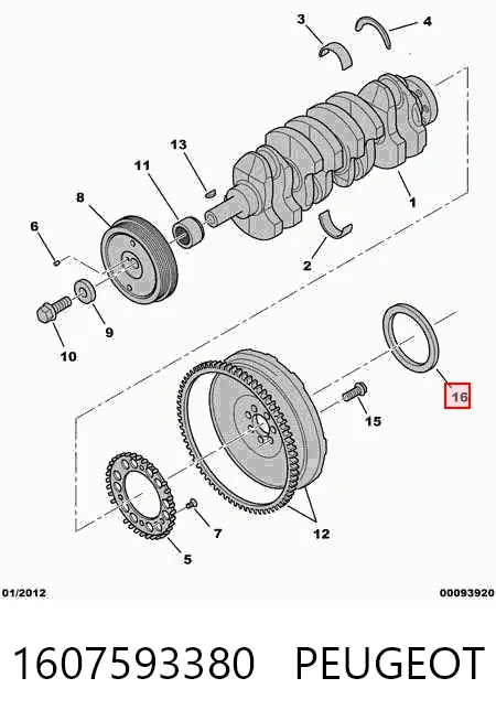 Vedação traseira de cambota de motor Mitsubishi Eclipse CROSS GK, GL