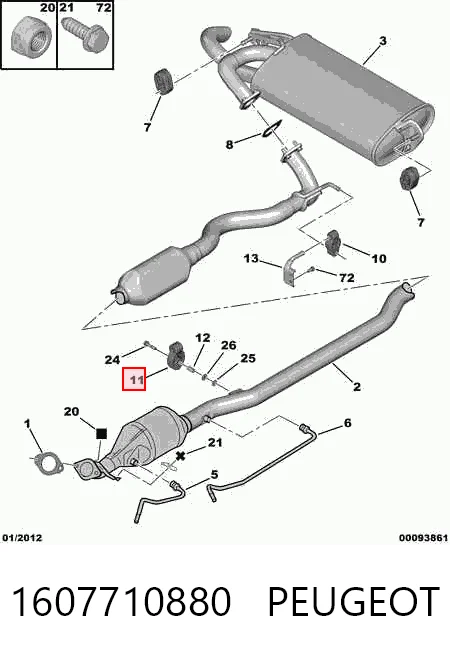 Coxim de fixação do silenciador 1577A305 Chrysler