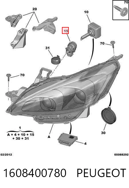 1608400780 Peugeot/Citroen Corretor da luz