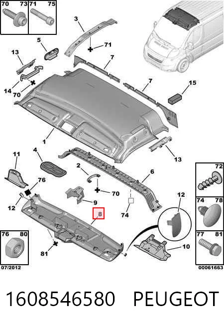 Revestimento do teto Peugeot Boxer  250 ao melhor preço