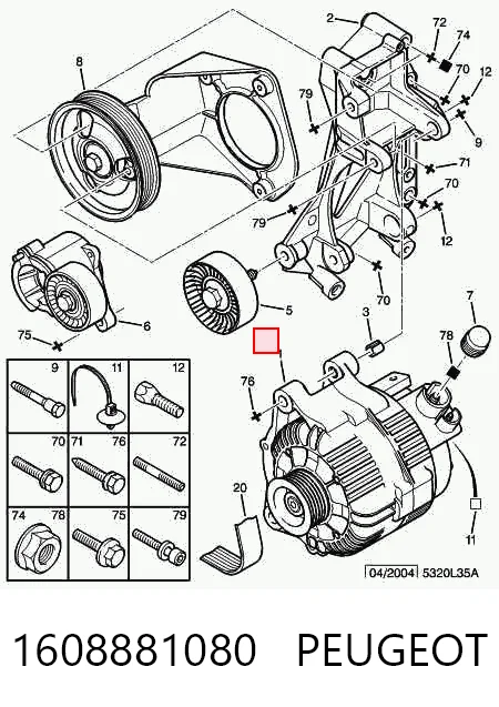 1608881080 Peugeot/Citroen Gerador