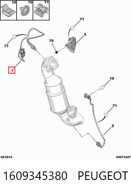 1609345380 Peugeot/Citroen Sonda lambda, sensor de oxigênio até o catalisador