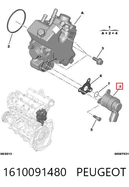 Válvula de regulação de pressão (válvula de redução da Bomba de Combustível de Pressão Alta) Common-Rail-System 95515918 General Motors